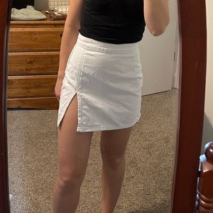 White mini skirt